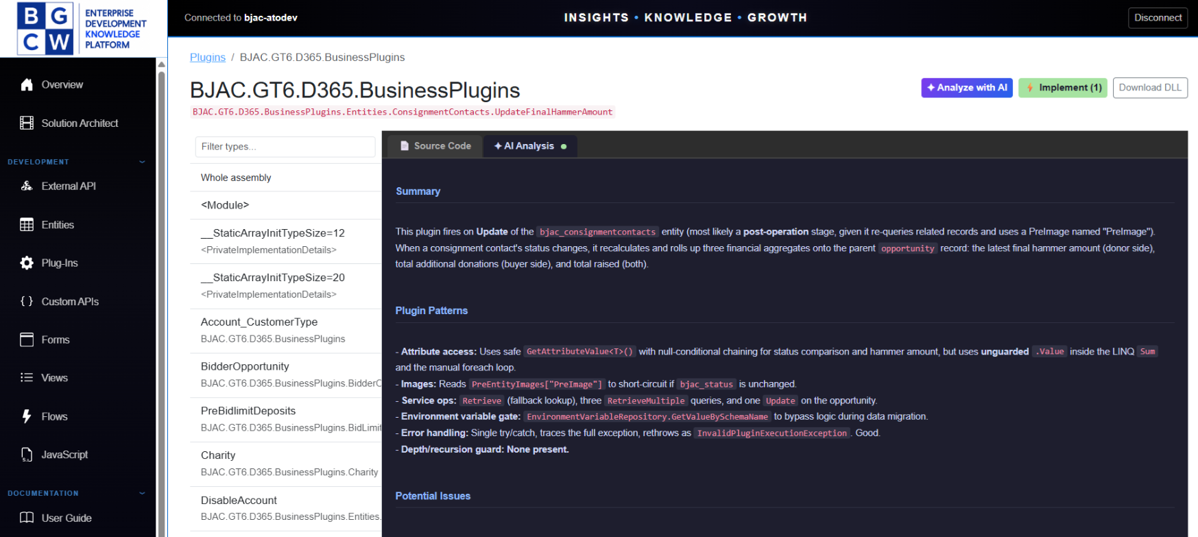 EDKP AI Code Intelligence — analysis panel